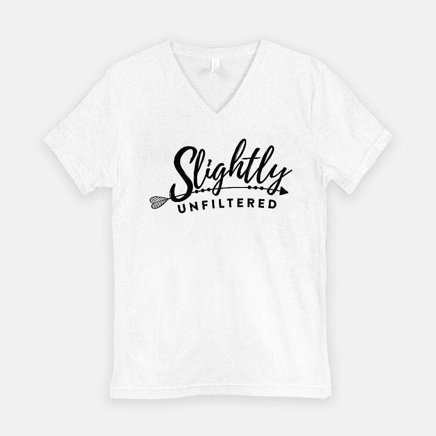 Slightly Unfiltered V-Neck Short Sleeve Tee