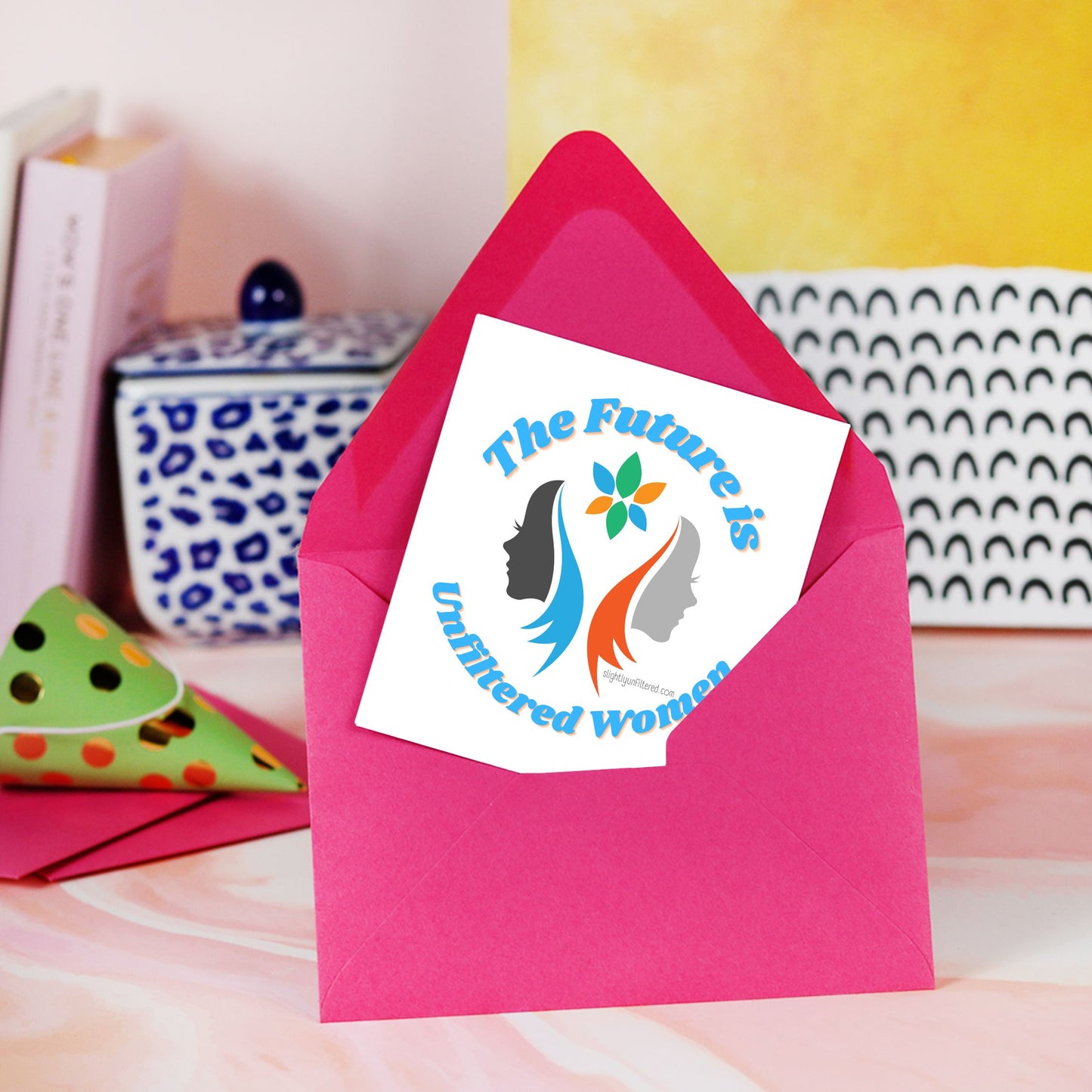 The Future is Unfiltered Women Kiss Cut Stickers - 4" x 4"