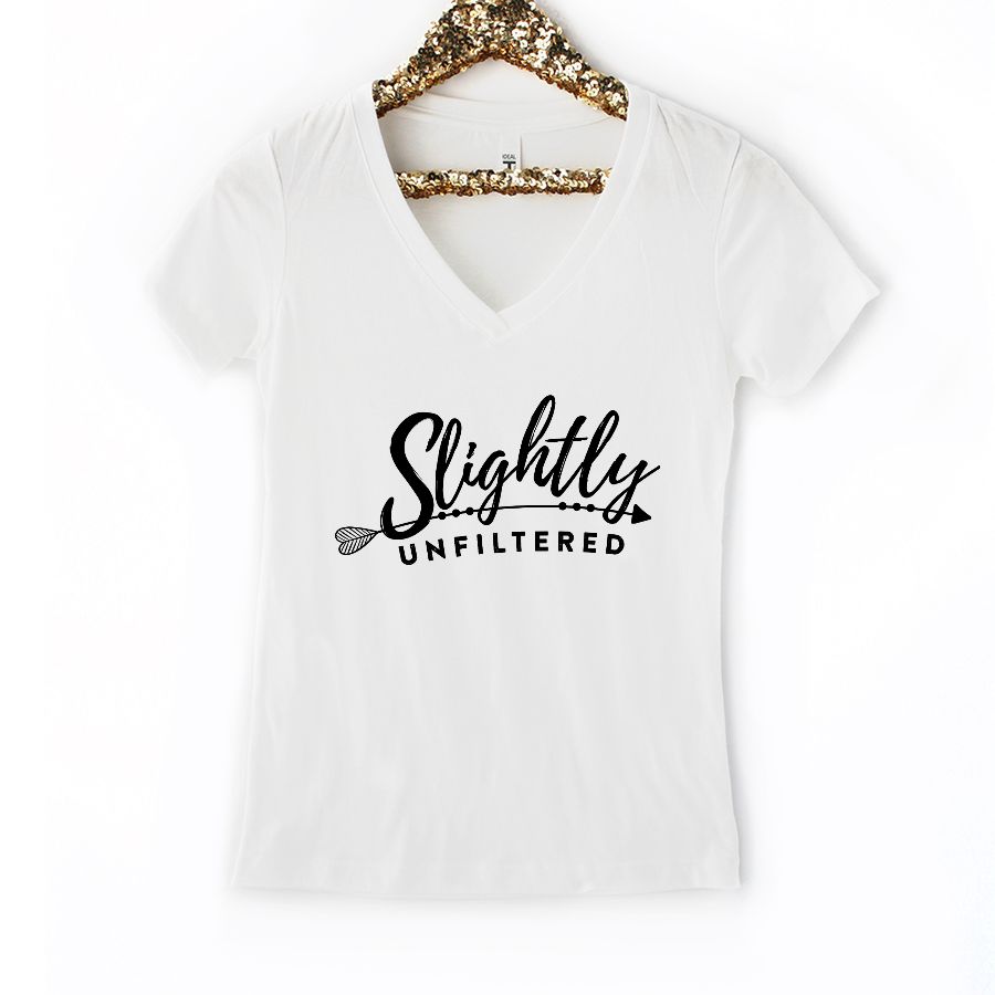 Slightly Unfiltered V-Neck Short Sleeve Tee