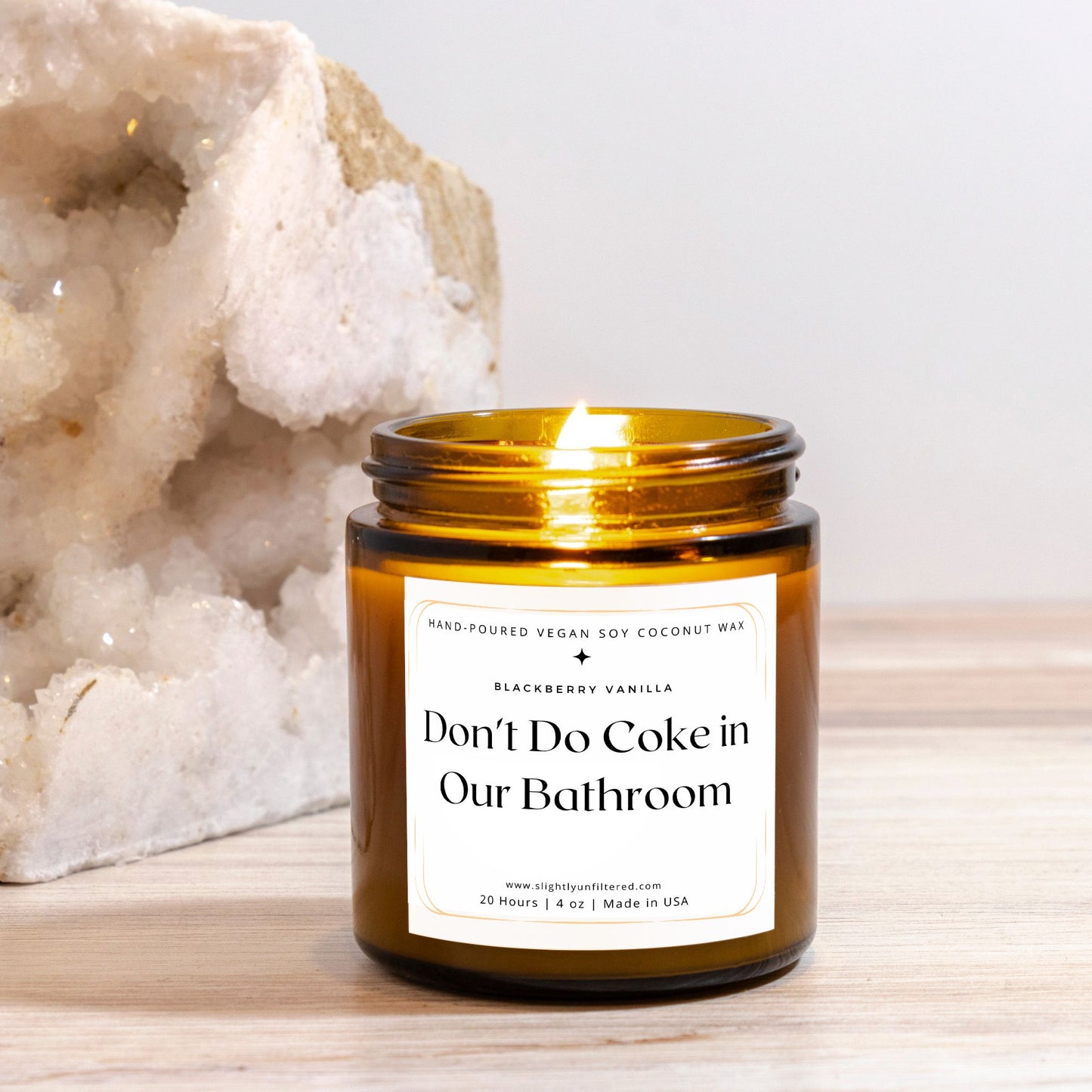 Don't Do Coke in Our Bathroom Blackberry Vanilla Candle - (Hand Poured 4 oz)