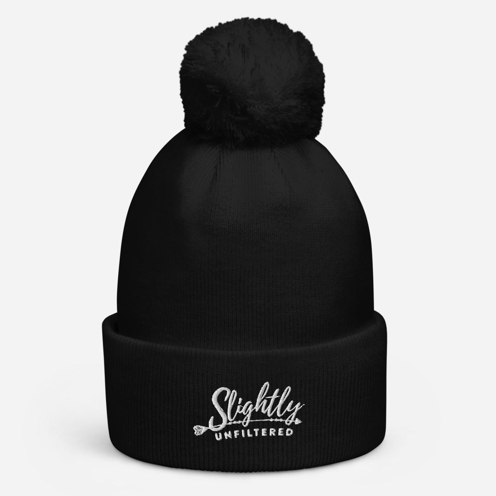 Pom Pom Beanie with Logo